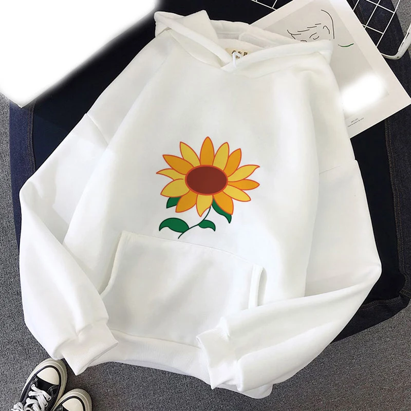 Sunflower Floral Printed Hoodies Men Woman Fashion Oversized Y2k Hoodie Hooded Sweatshirts Pullovers Unisex Tracksuits Clothing