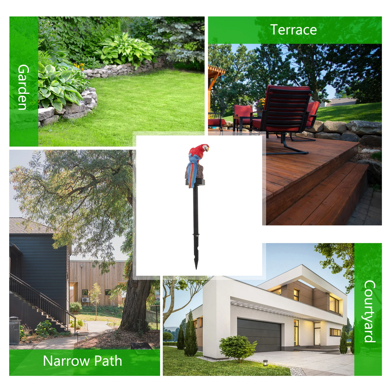 

1 шт., солнечный светильник для птиц, красный прочный светильник для газона, уличный сад, декоративная ландшафтная лампа на солнечной энергии, водонепроницаемая