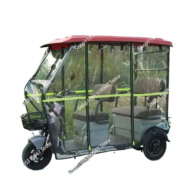 Electric Tricycle Canopy Waterproof Sun Shelter Fully Enclosed Transparent Cover for Mobility Scooter