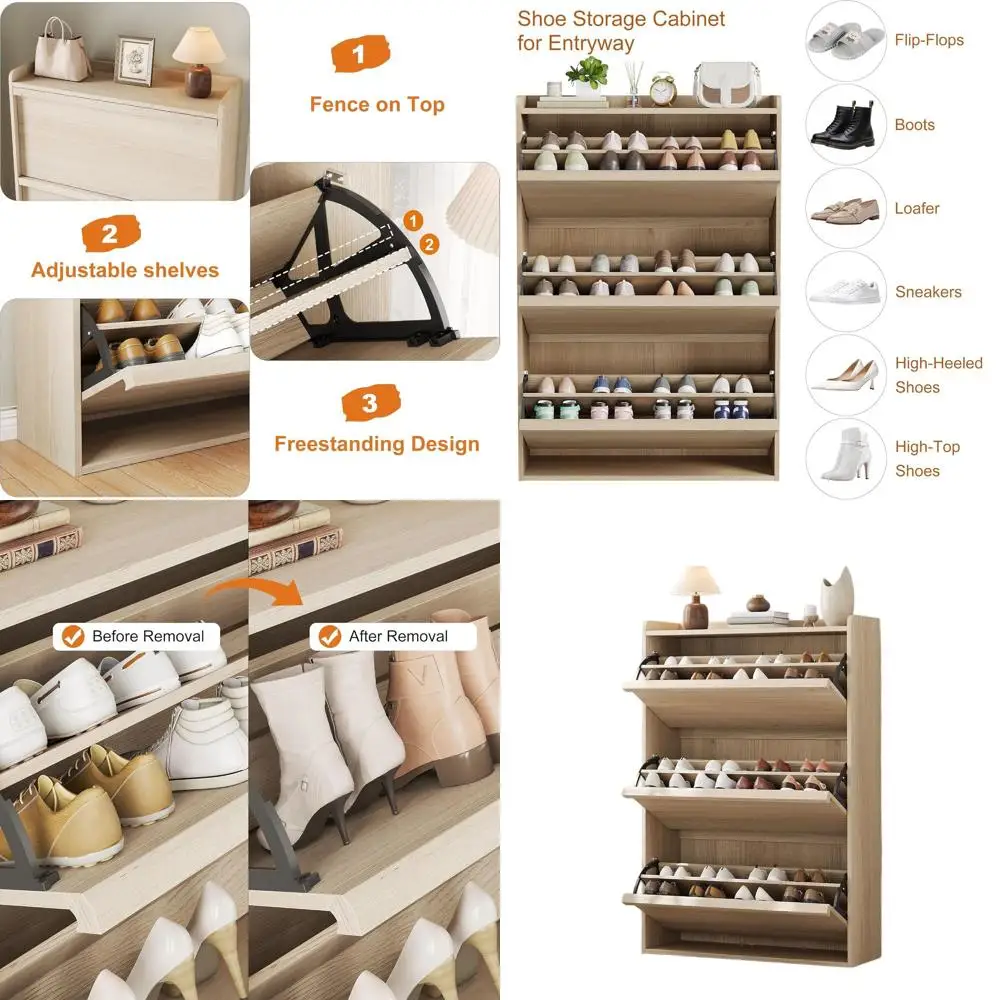 Shoe Cabinet With 3…