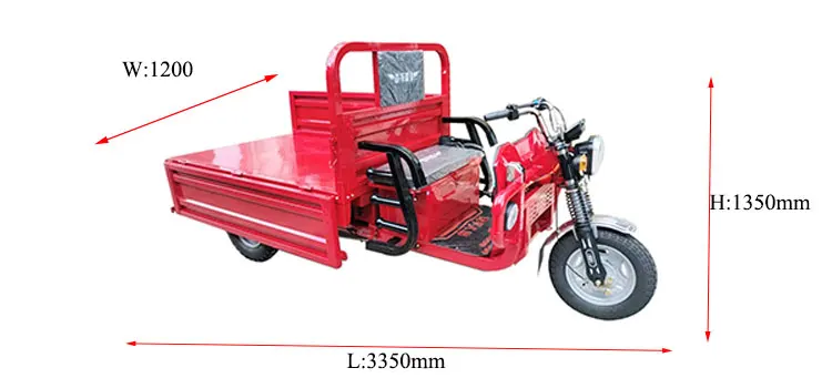 High Quality 60V 1000W Tricycle Electric Utility Cargo Vehicle Popular Safety Rickshaw Open Body Made Steel Iron Motorized