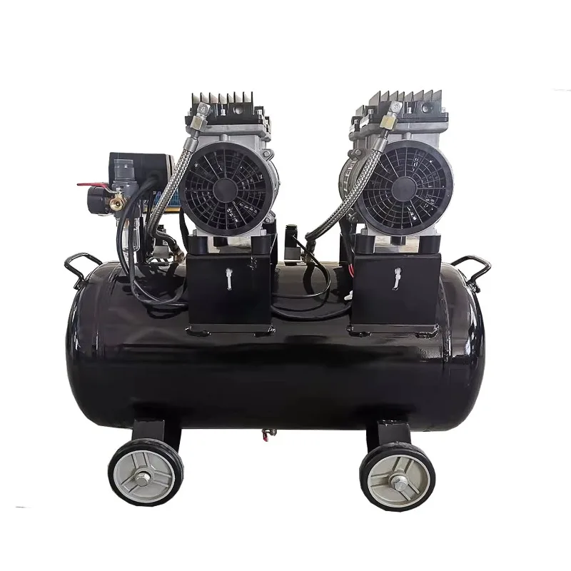 Advanced Silent Oil-Free Air Compressor Factory 550W * 2 AC 220V 240V 100V 50Hz 60Hz Compresseur Dental Air Compressor TUV CE