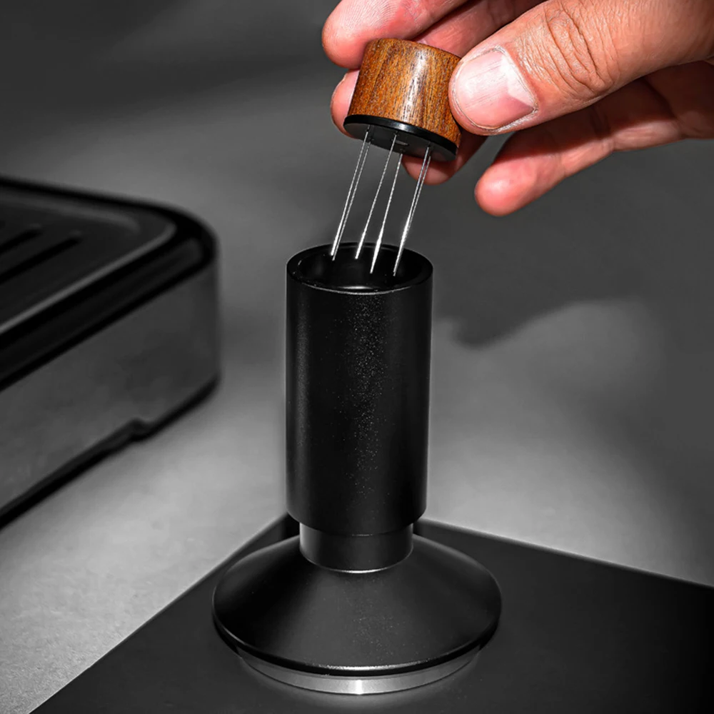 51mm/53mm Espresso Tamper with WDT Tool, Barista Coffee Tamper with Spring Loaded,  Anodized Aluminum Alloy Handle, Stainless St