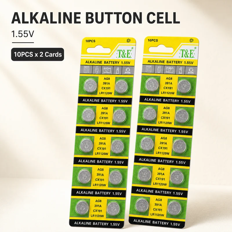 Alkaline Button Cell Battery LR1120 AG8 391 SR1120SW 1.5V Coin Cell 40PCS-200PCS for Watch Calculator Toy LED Light