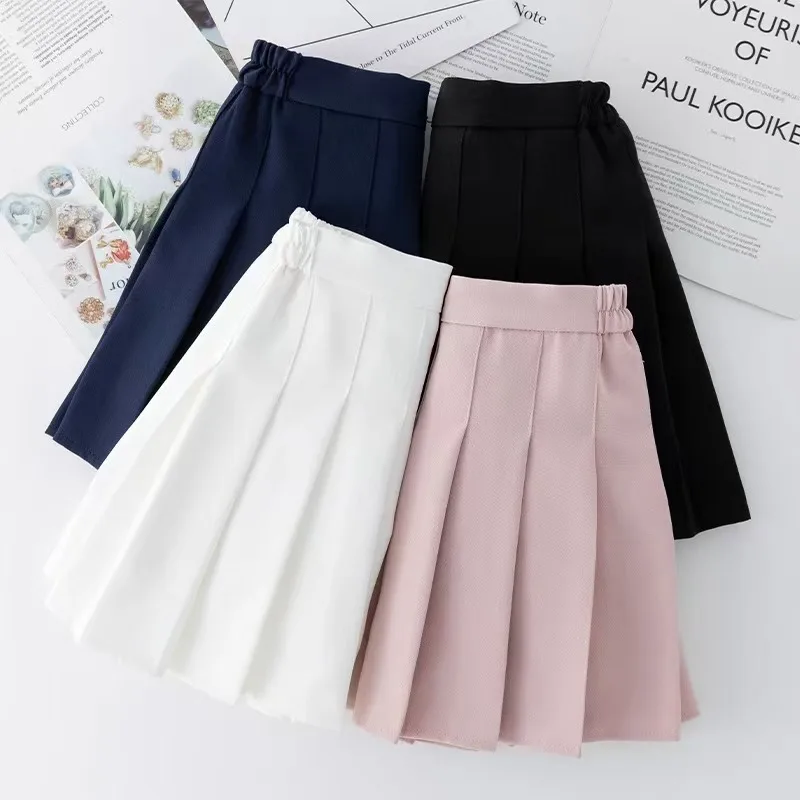 1pc 2026 summer Teenager Girls JK black white princess Pleated skirt short mini Safety pants Children kids 4 8 10 12 year