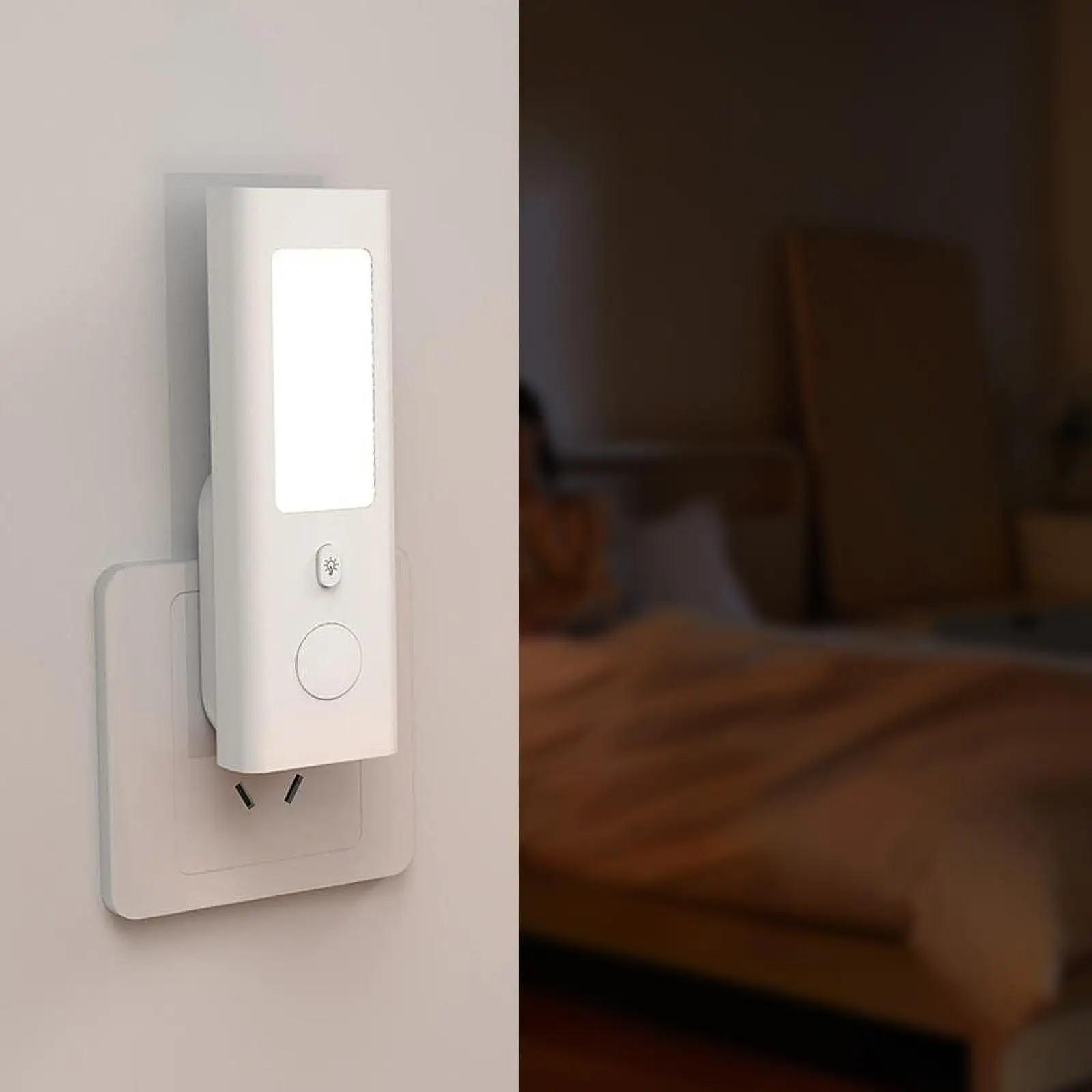 

LED Motion Sensor Night Light Portable Table Lamp for Kids, Adults Plug into Wall for Toilet Stairs Hallway Utility Room Indoor