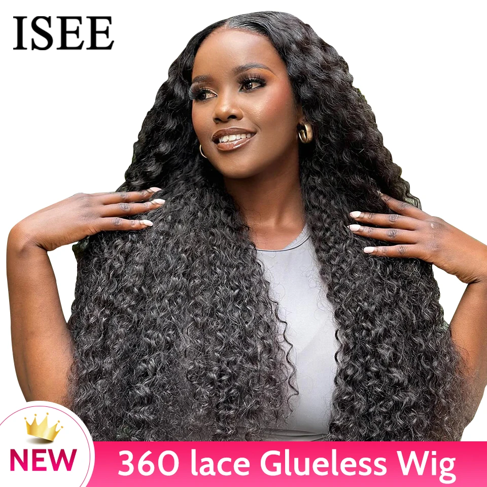 Water Wave 360 Glueless Wig Human Hair Ready To Wear Glueless Preplucked Wear And Go Wigs HD full Lace Front Wigs PreCut ISEE Ha