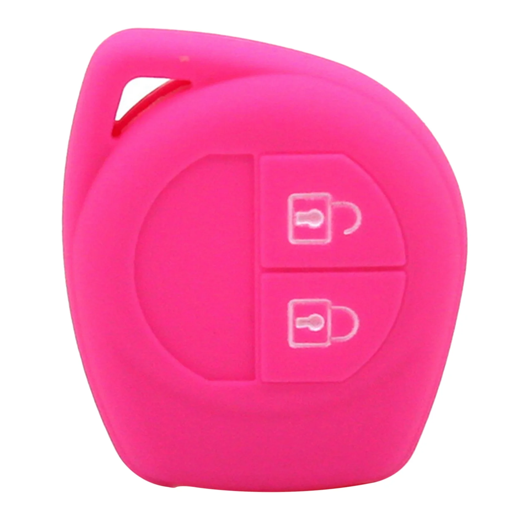 Super Sale Silicon Car Key Cover for Suzuki SX4 Swift Grand Vitara Liana Celerio Jimny Key Case Keychain Alarm, Rose Red