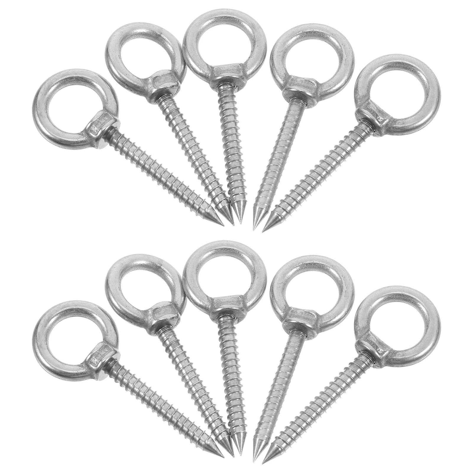 

10pcs Stainless Steel Hoisting Ring Self Tapping Nails Hanging for Cups Ceiling Plants Decor Swing Heavy Duty Wall Mount Coffee