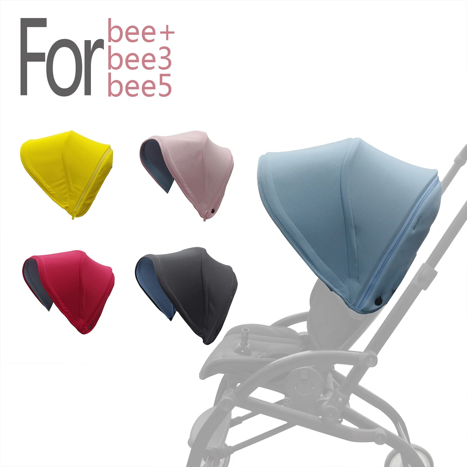 SeedFuture Stroller Sun Shade fit For Bugaboo Bee 5 Bee 3 6 Bee+ Pram Hood Awning Canopy Cover Baby Stroller Accessories