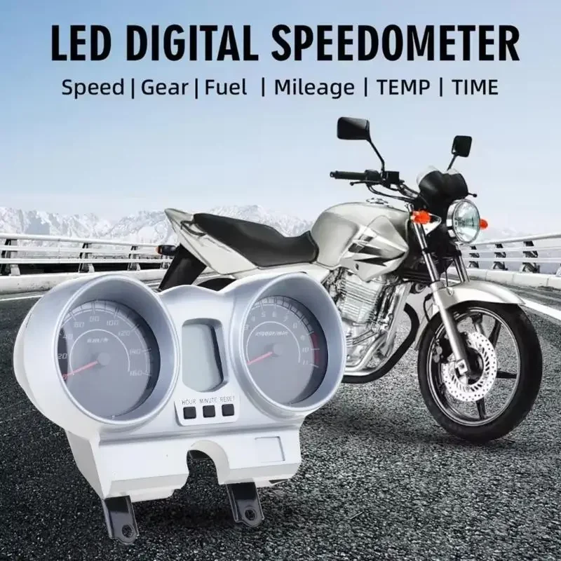 

E8BC водонепроницаемый мотоцикл мотоцикл одометра тахометр с большим цифровым экраном, подходящим для гонщиков CBX250 CBF250