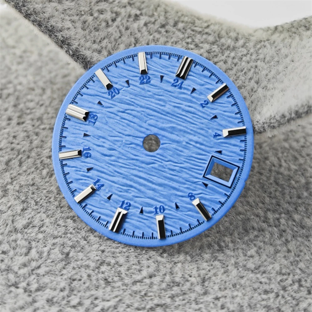 28.5mm Water Ripple Watch Dial for NH34/NH35 Mechanical Movement No Luminous Watch Face Accessories