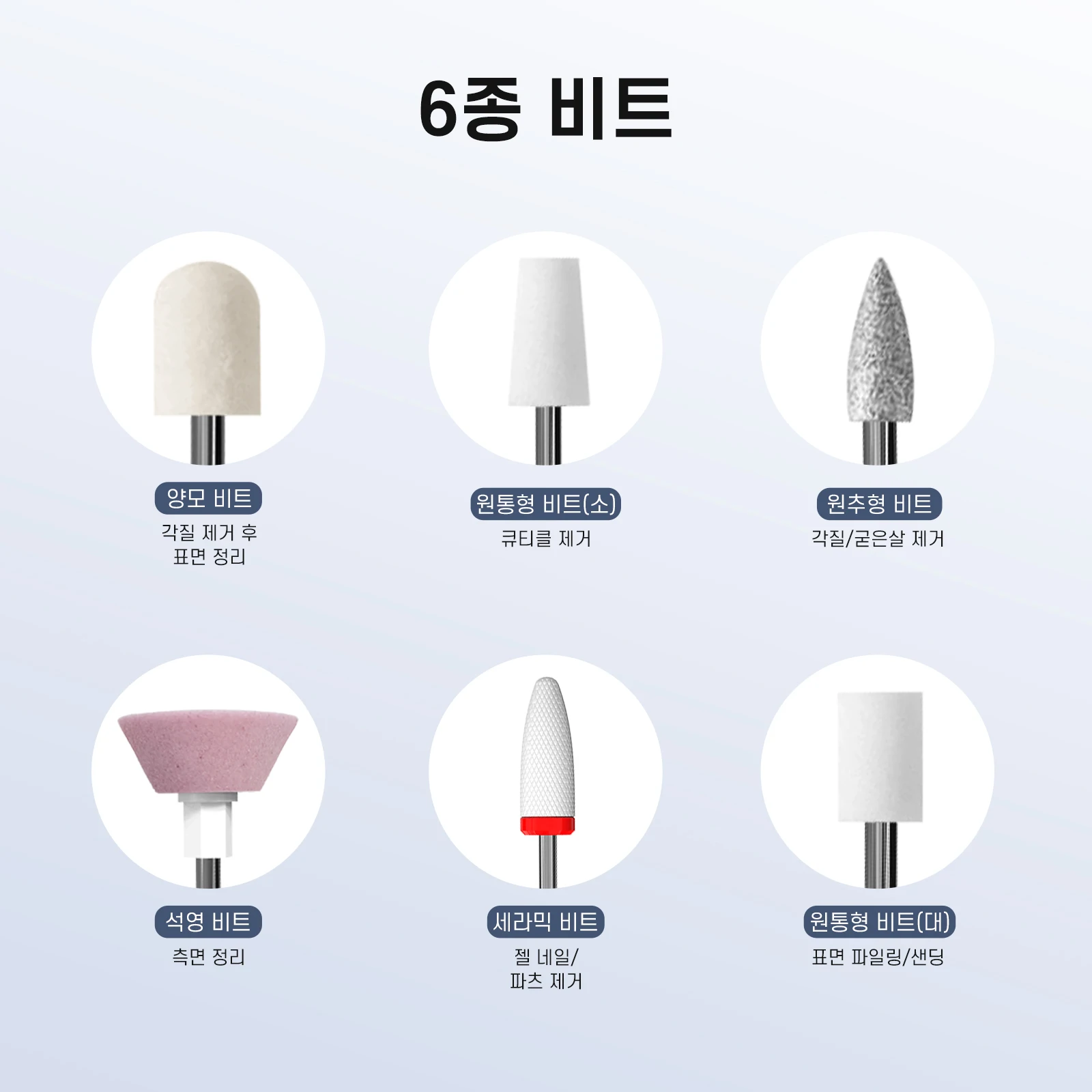 HULMAY-taladro eléctrico inalámbrico para uñas, eliminador de uñas de gel, cuidado de uñas, UV Ram PF, 6 tipos de brocas