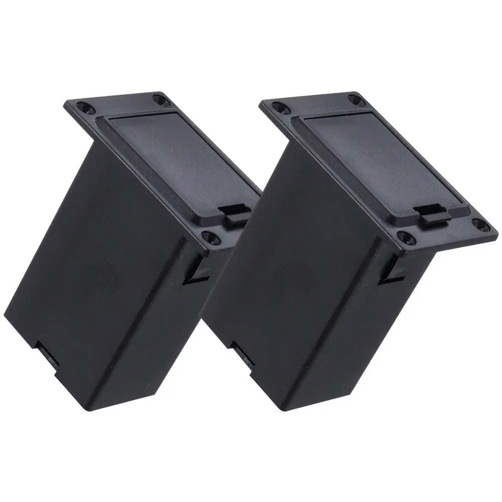 2Pcs 9V Battery Box for Guitar Pickup Small Compact Surface Mount Battery Holder Ideal for Guitars Basses Indoor Stage Ktv Setup