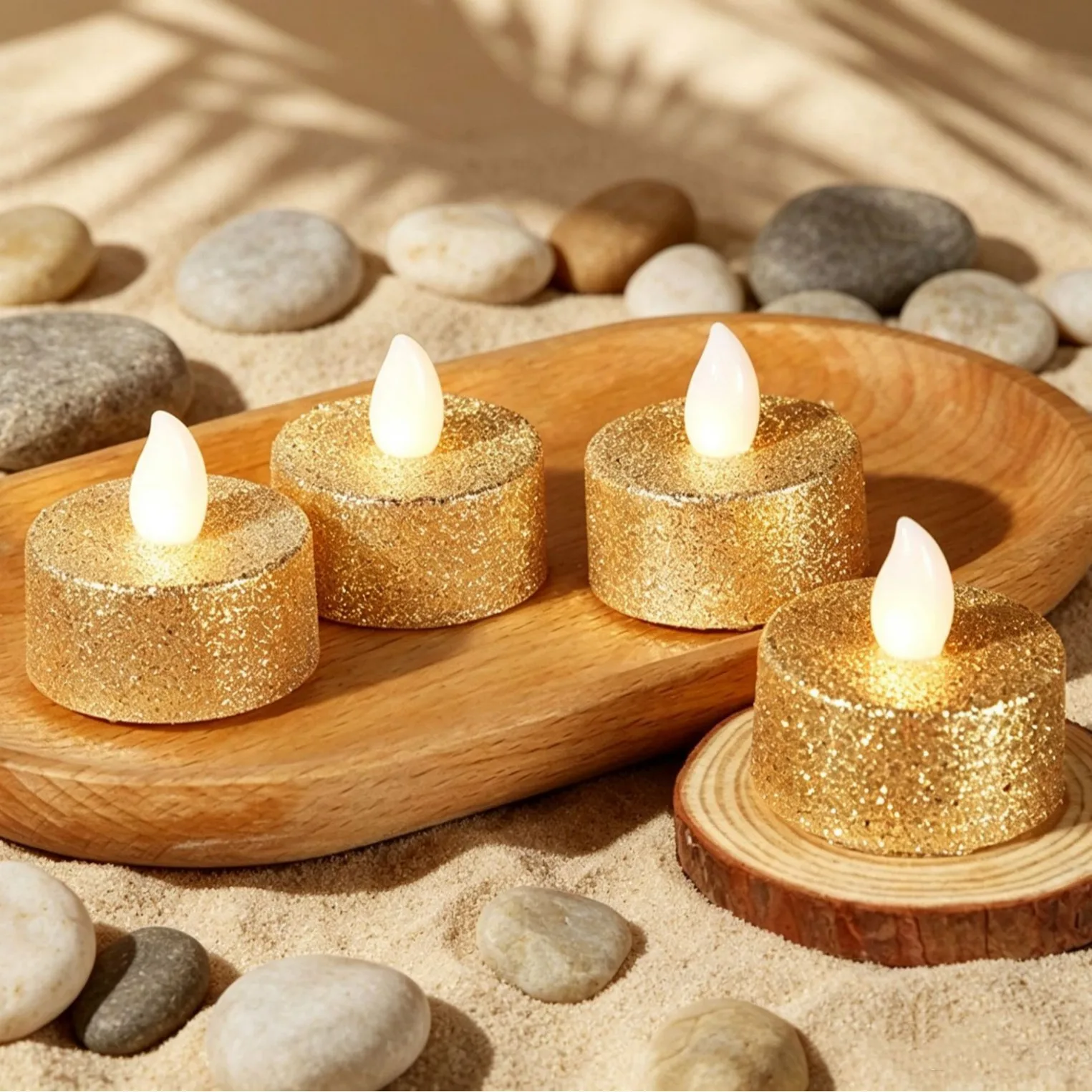 12pcs LED Electronic Candle Tealight, Multicolor Flash Simulation Flame, Festival Atmosphere Table Decor Ornament