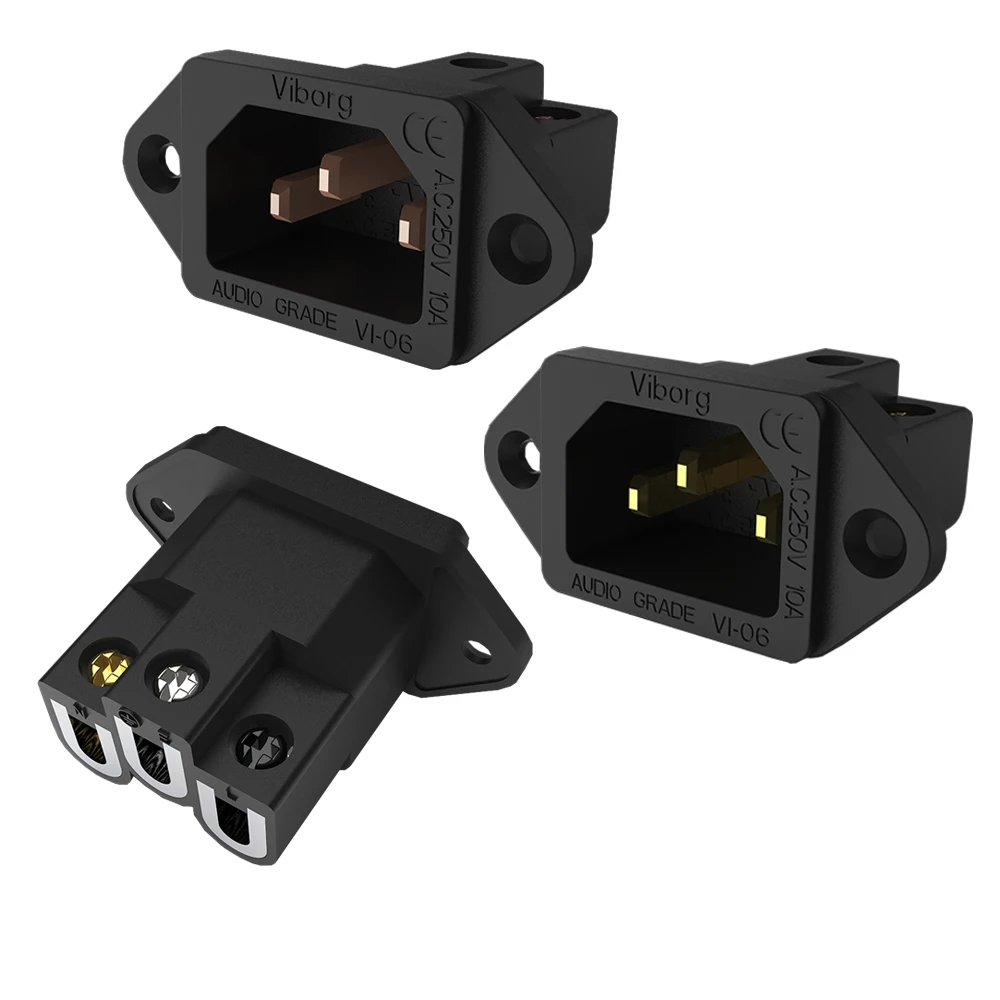 Viborg Pure Copper Gold/Rhodium Plated Inlet Power Plug Socket IEC Available VI06B AC 250V 15A Connectors