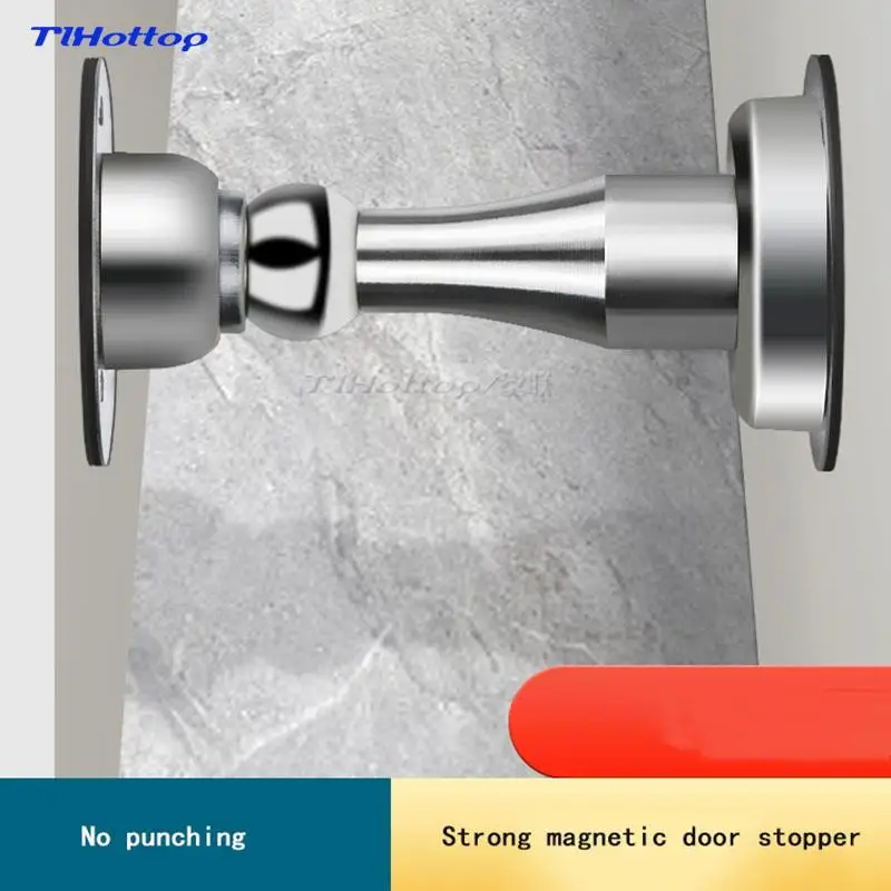 Door Stopper Punched Free Door Mega-ohm Resistor Collision Block Home Toilet Door Fixed Absorption Strong Magnetic Suction Wall