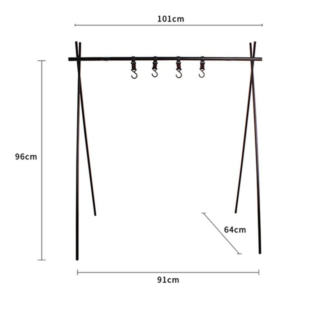 Outdoor Cooking Utensils Hanger Foldable Camping Clothes Hanger Triangular Pot Hanger Suitable for Camping