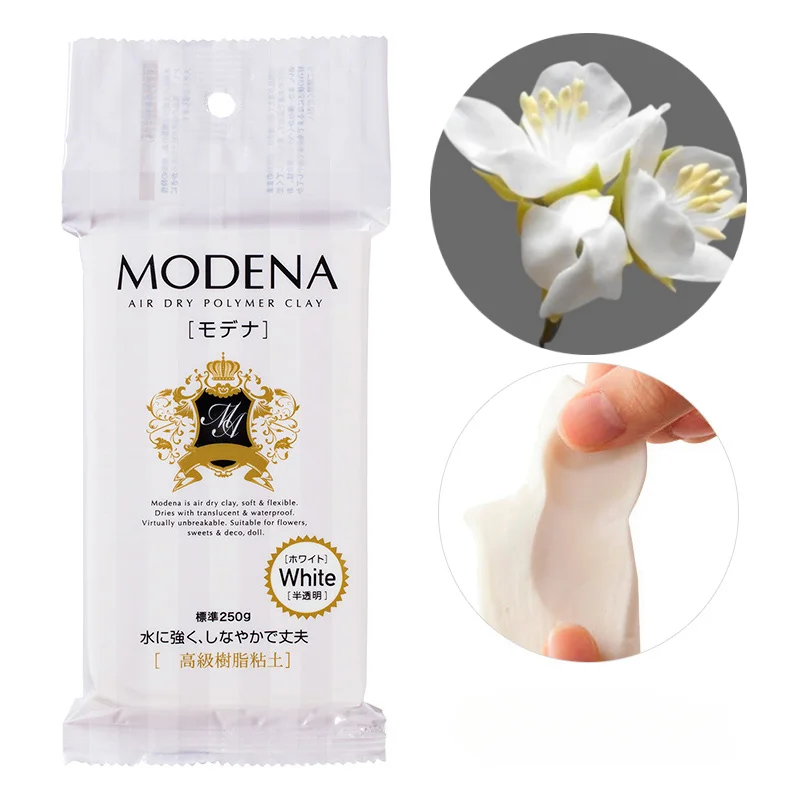 Image of Japanische PADICO Weißer Harzton DIY Weiche Keramik Handwerk Ohrringe Anhänger Pflanzen Blumenschnitzerei Modellierung Handgefertigte Materialien