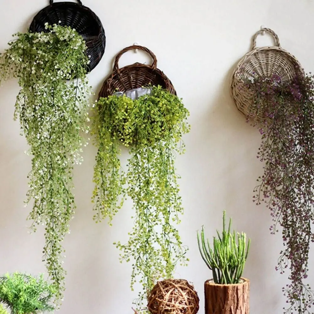 New Storage Container Flower Basket Wall Hanging Handmade Weaving Hanging Planter Flower Planter Home & Living