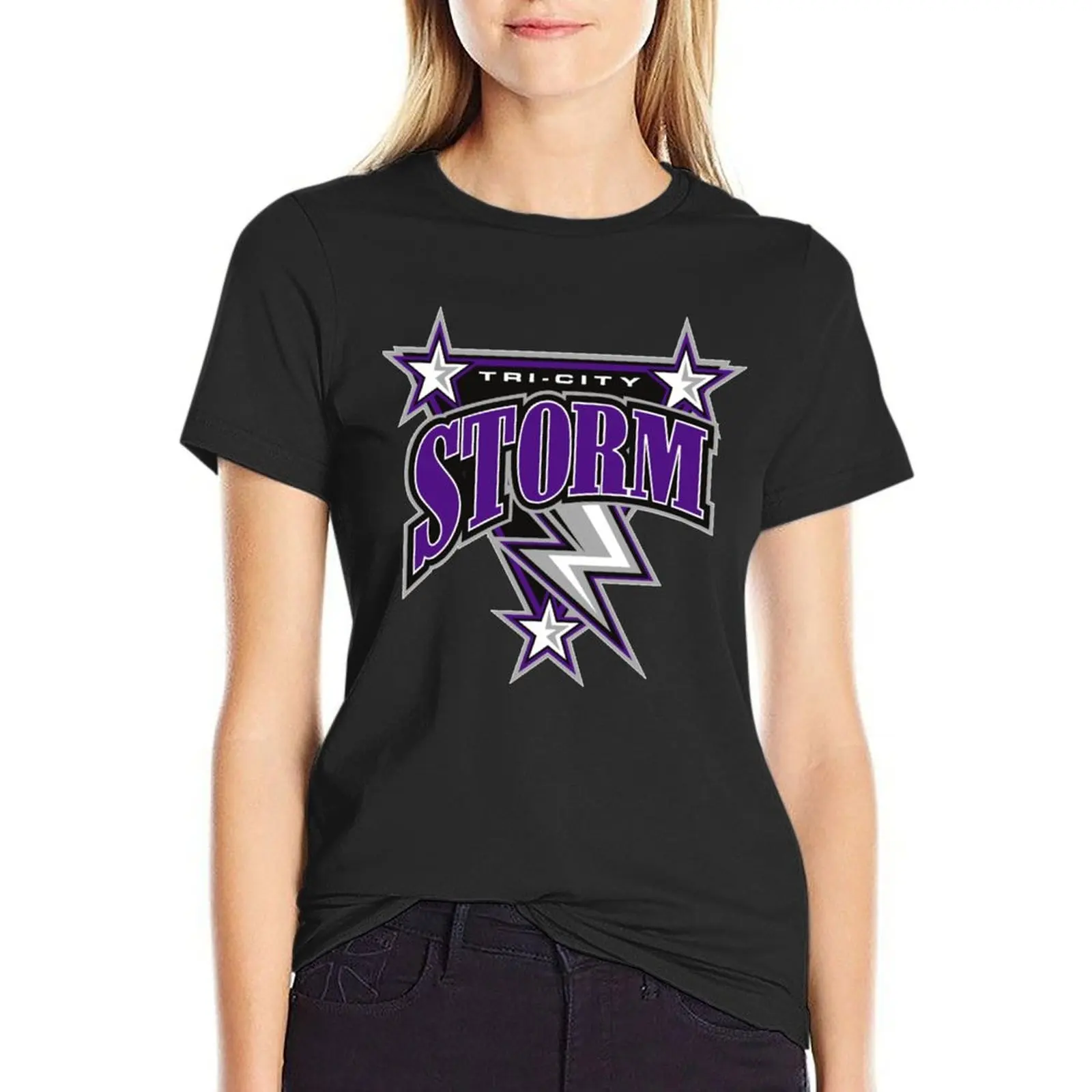 Tri City Storm T-Shirt sweat graphics t-shirts for Women loose fit