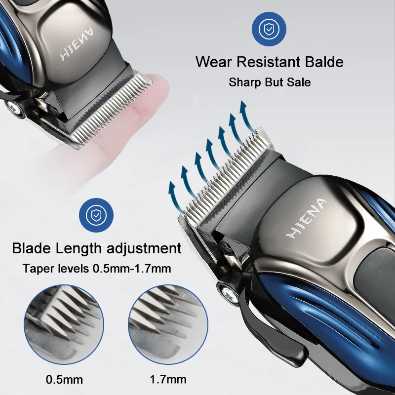 Hiena profissional aparador de cabelo display lcd conjunto máquina de cortar cabelo elétrica para adultos crianças 2 engrenagens ajustável cabelo barba barbeador