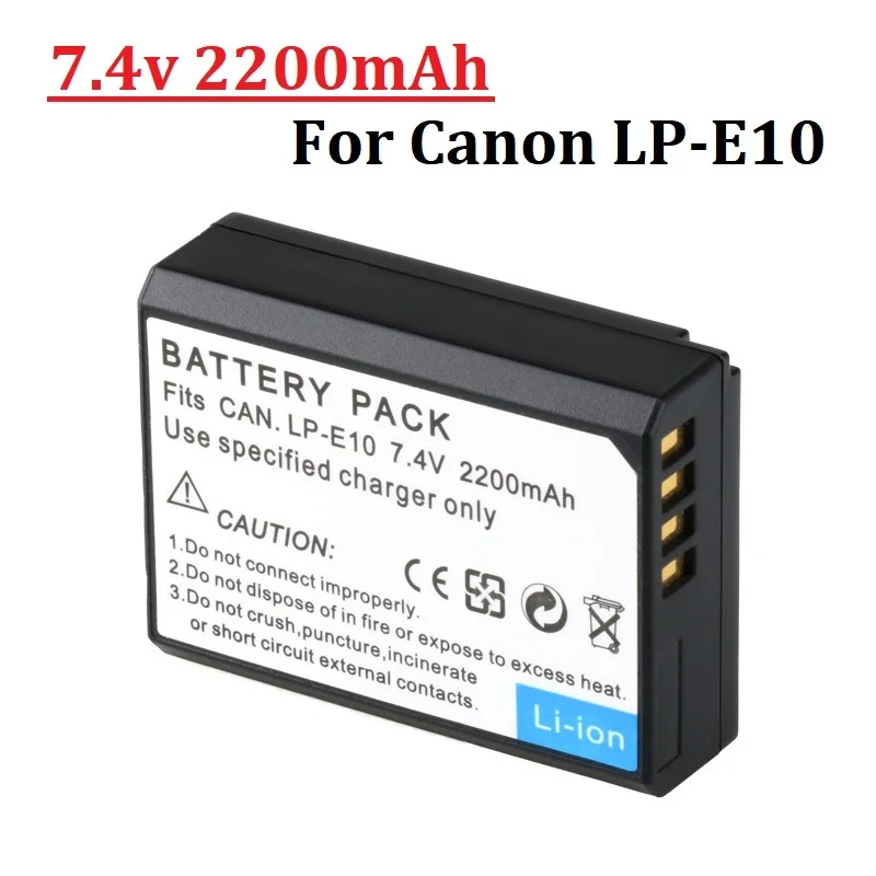 2200mAh LP-E10 LPE10 LP E10 camera battery for Canon EOS 1100D 1200D 1300D 2000D 4000D Rebel T3 T5 T6 KISS X50 X70 Battery