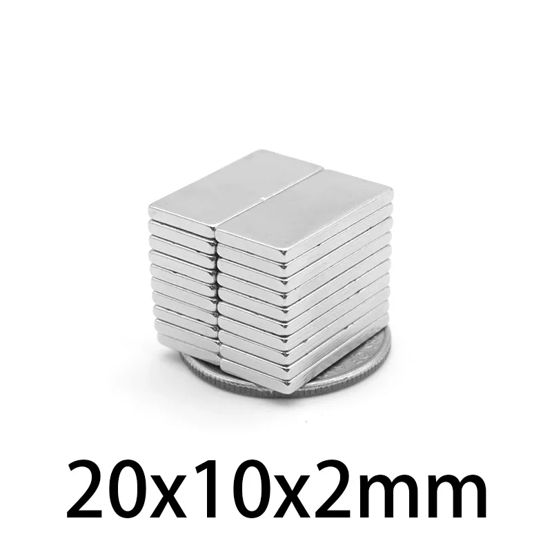 20x10x2mm Block NdFeB Neodymium Magnet 20x10x2 N35 Super Powerful imanes Permanent Magnetic 20*10*2mm