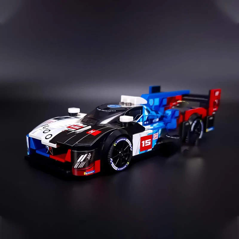 Modello di Auto Sportiva da Corsa Urbana MOC, Mattoncini da Costruzione, Auto Sportiva Ibrida V8, Tecnologia Modulare, Regalo per le Vacanze, Giocattolo da Assemblare per Bambini