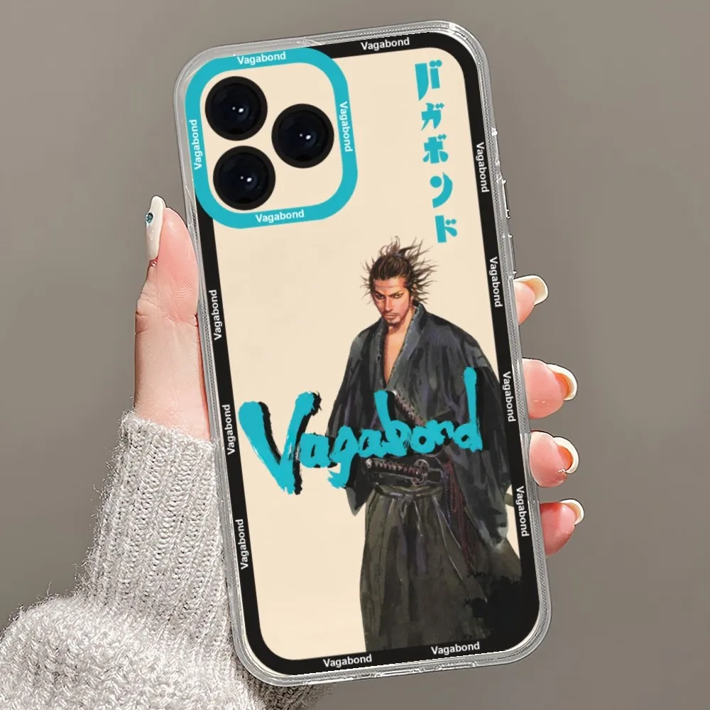 Musashi Miyamoto Vagabond Manga Phone Case For iPhone 13 14 Mini 11 12 Pro Max Transparent Shell