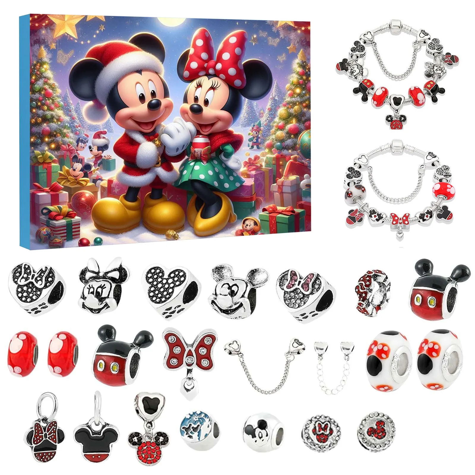 ディズニー スティッチ ミッキーマウス 合金 24日間アドベントカレンダー クリスマス ランダムボックスセット 2026年到着 コレクタブルジュエリーギフト