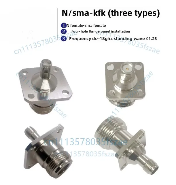 1pc n/sma-kfk adapter n female to sma female four-hole flange n-sma-kfkg stainless steel 18g accessories