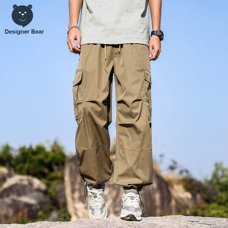 

Good Quality Spring Summer Men's Baggy Cargo Pants Outdoor Work Casual Pants Khaki Tactical Fishing Overalls Trousers Male