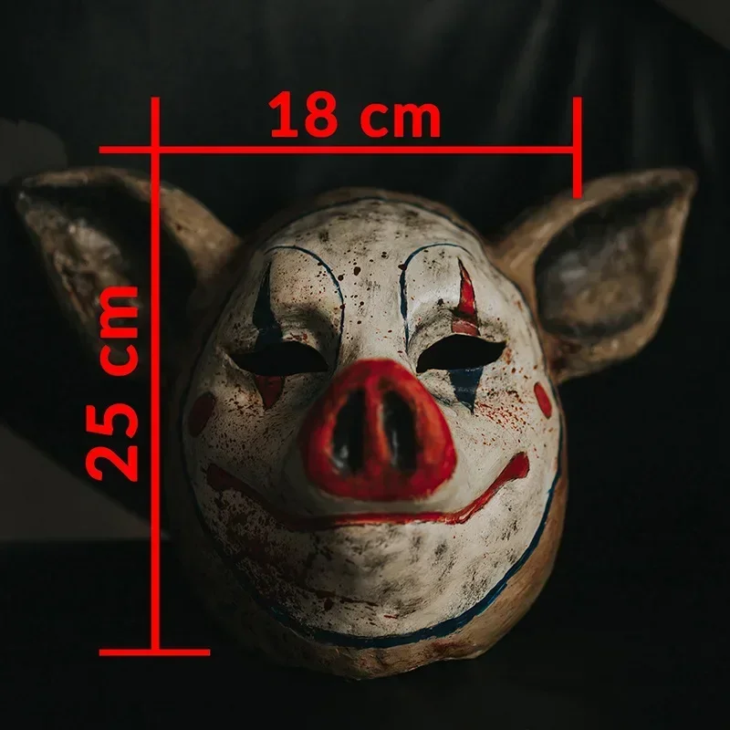 هالوين مهرج خنزير اللاتكس قناع تأثيري مخيف مضحك أقنعة الحيوان للجنسين الرعب خوذة حفلة تنكرية زي اكسسوارات الدعائم
