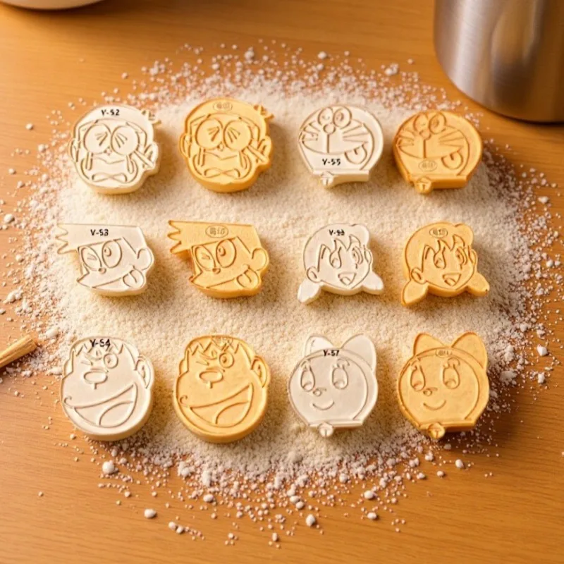 Cute Cartoon Doraemons 3D Press Cookie Cutter Mold Set DIY Baking Tool Kitchen Pastry Biscuit Making Mould for Baking Lovers