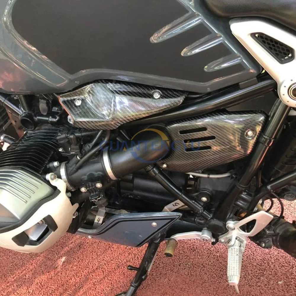 Per BMW Latte R NINE T Modifica scalatore Copertura decorativa sinistra del serbatoio del carburante in vera fibra di carbonio