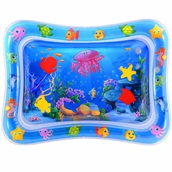 Alfombra de juego inflable con estampado de animales marinos para bebé, juguete infantil para recién nacido, entretenimiento acuático, juegos de natación