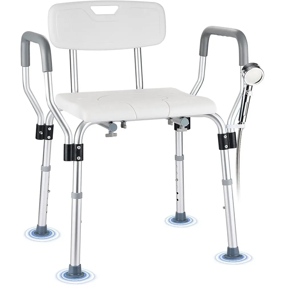 

Heavy Duty Shower and Bath Chairs for Elderly and Disabled, 450 LB Capacity, Padded Seats with Arms