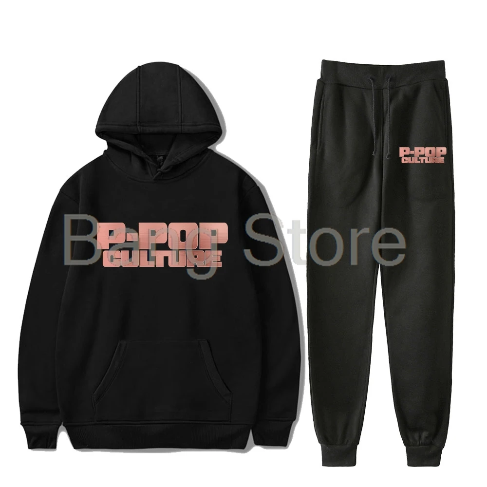 

Karan Aujla Merch P-Pop Culture Толстовка унисекс Брюки для бега Модный комплект из двух предметов Женские и мужские спортивные костюмы