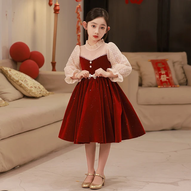 Robe en velour pour petite fille hotsell