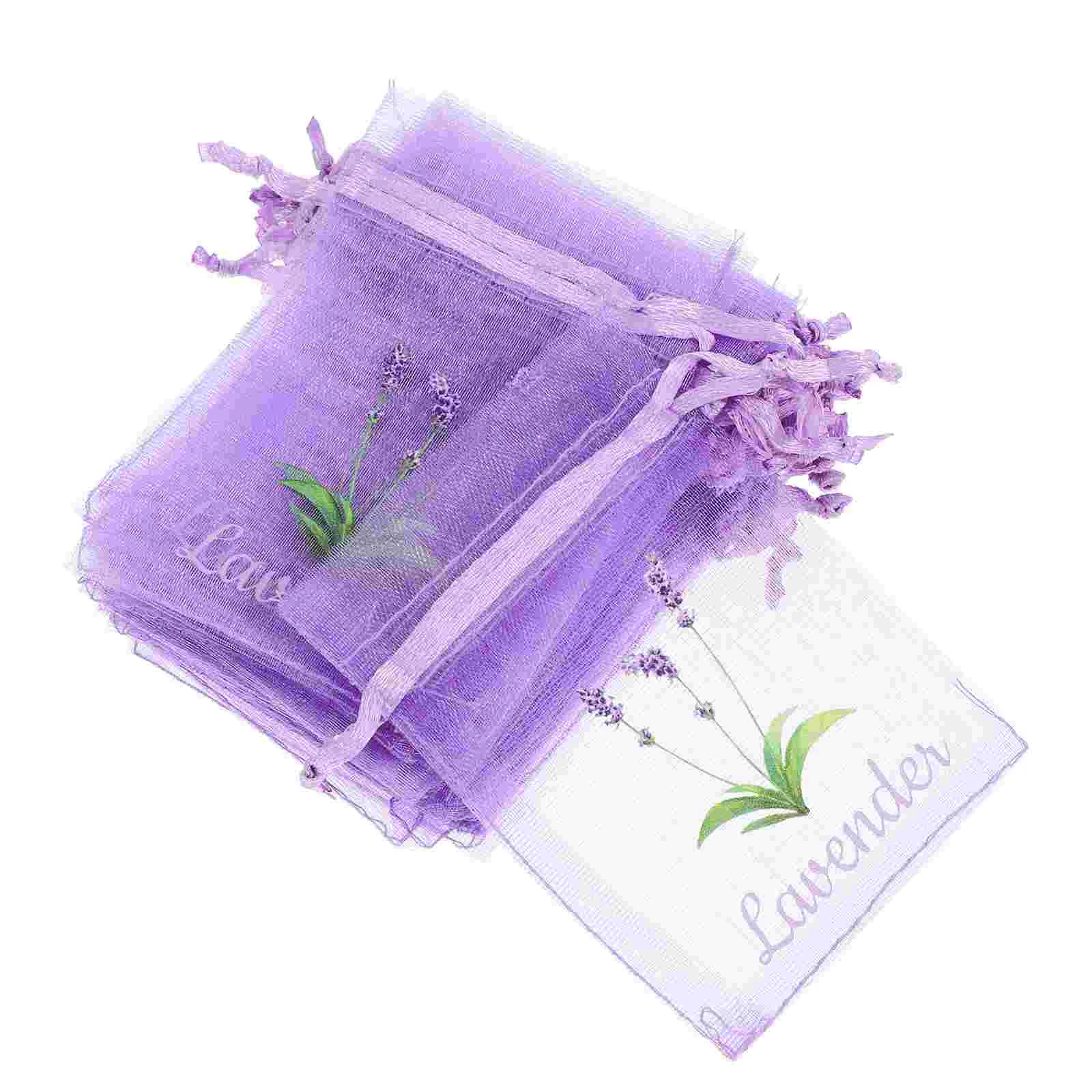 20pcs Empty Lavender Sachet Bags Refillable Fragrance Pouch Drawstring Mesh Storage for Herbs Spice Dried Flowers for Herbs