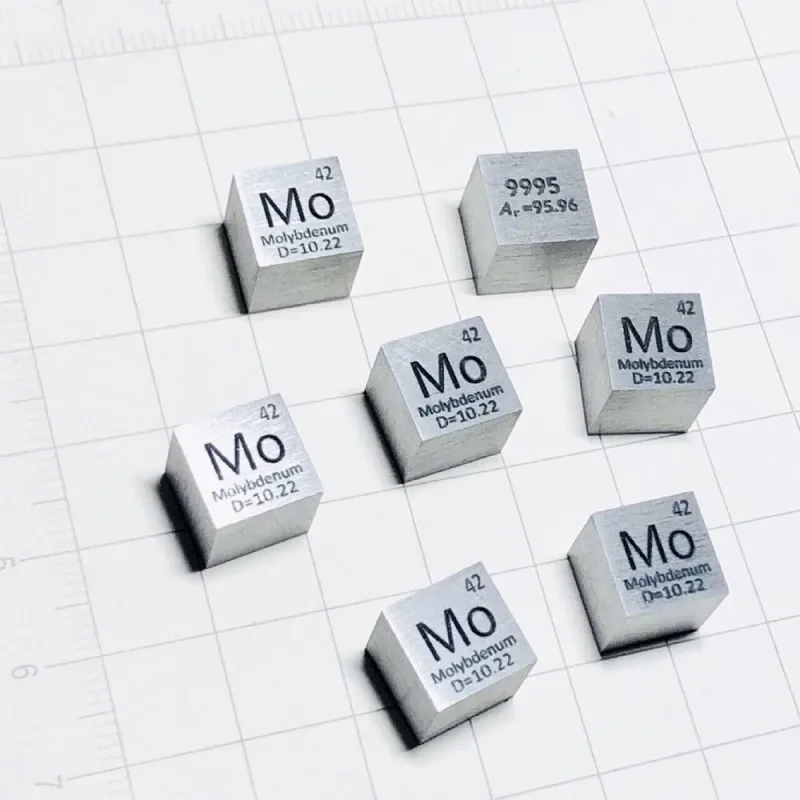 1pc 99.93% Pure Molybdenum Block Metal Mo Periodic Table Cube High Purity Molybdenum Cube Hobby Display Collection 10*10*10mm