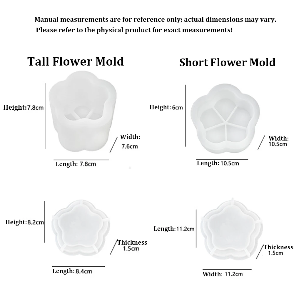 Flower-shaped Wax Cup Mold Silicone Mold Resin Casting  Plaster Cups Wax Molds Pencil Holder Storage Box Mould Easy To Demold