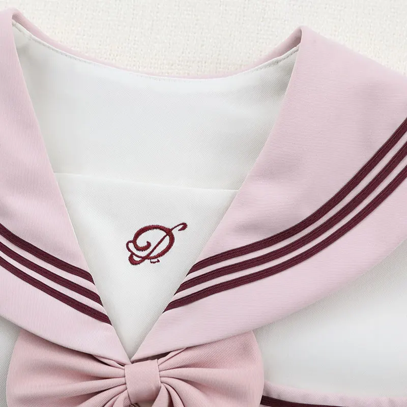Studenti delle scuole medie universitarie giapponesi Vestito da marinaio rosa Set uniforme a maniche corte JK Costume cosplay Seifuku per le donne