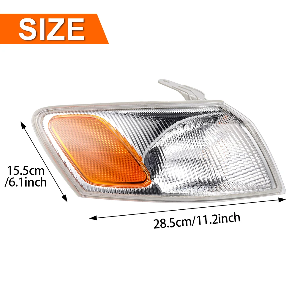 2Pcs Parking Signal Corner Marker Lights Lamps Lenses For Toyota Camry 1997 1998 1999 Light Cover Replacement Part