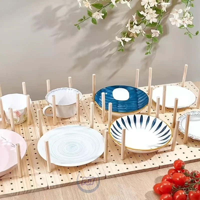Drawer Organizer Peg - ชั้นวางของแบบติดผนังไม้ 3 ชั้น พร้อมช่องเก็บของแบบลิ้นชัก 24 ช่องปรับระดับได้