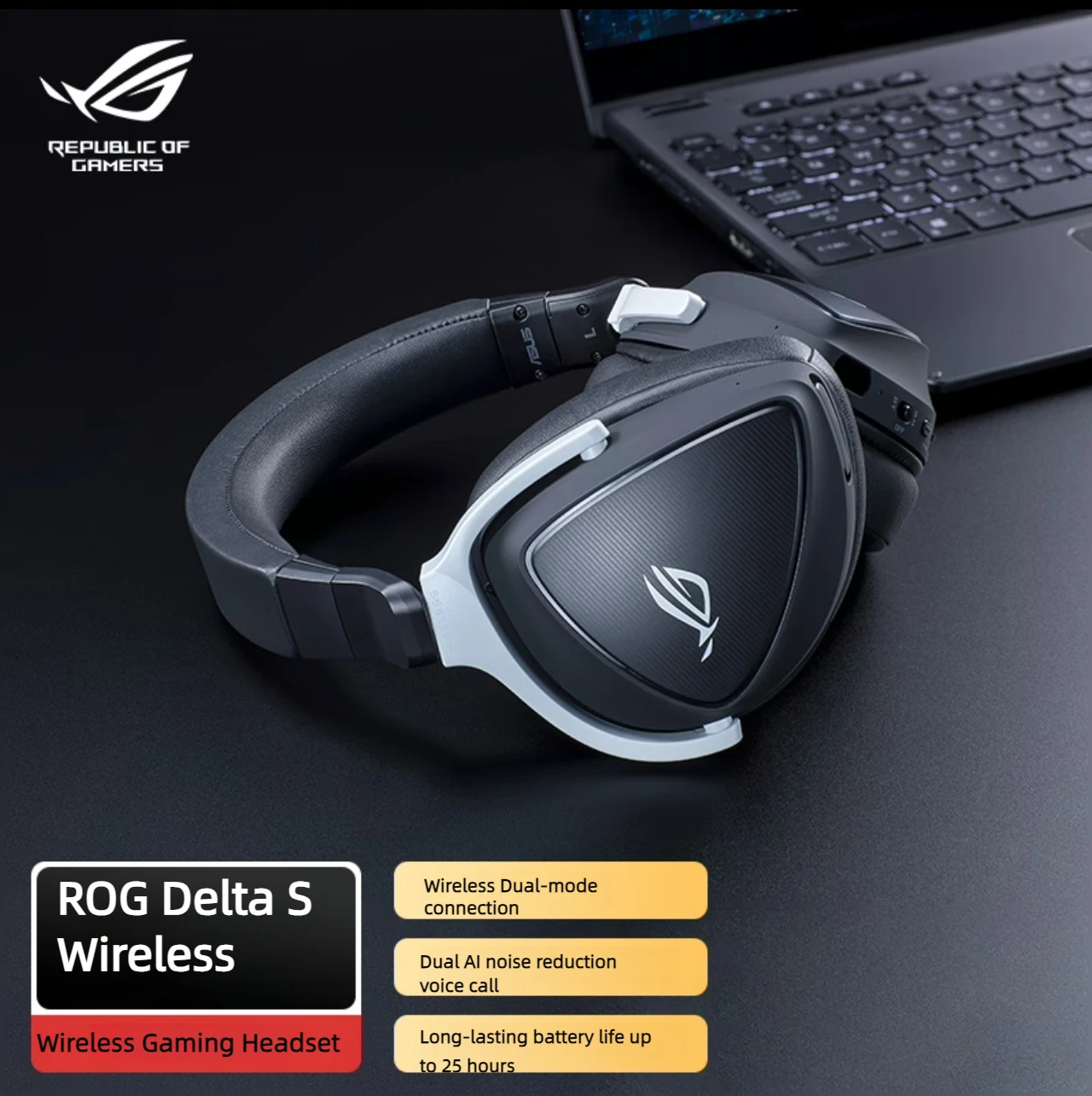 

ASUS ROG Delta S Gaming Headset Lightweig with 2.4 GHz Low-latency Wireless Earphones for Phone/PC//PlayStation Nintendo Switch