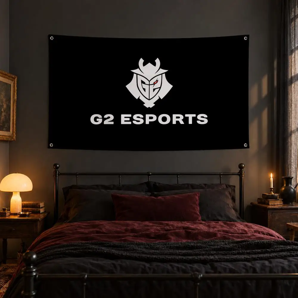 Team G2 esports major champion Flags Fabric Pennant Banner, Apt Wall Decor, Living Corner, Bedroom, Studio, E-sports Room