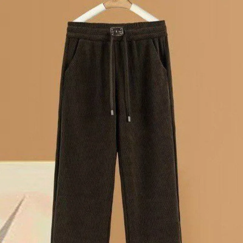Chenille Narrow Version Wide-leg Women's Autumn 2025 New Elastic High Waist Straight-leg Mopping Pants