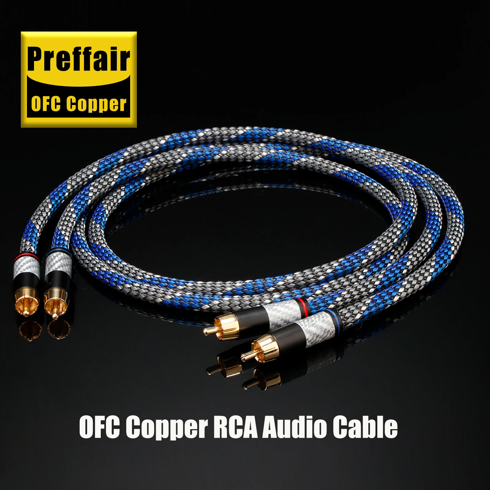 Preffair X401R1780 Audio Signal 2RCA Cables with  Gold Plated RCA to RCA Connector for AMP/Decorder/CD/DVD Player--1 Pair